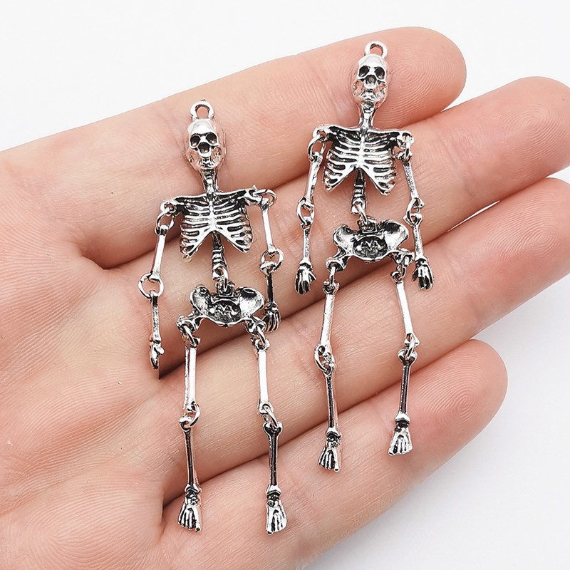 Halloween Skeleton Decoration - 2/5/10PCS Retro Skull Skeleton Pendant DIY