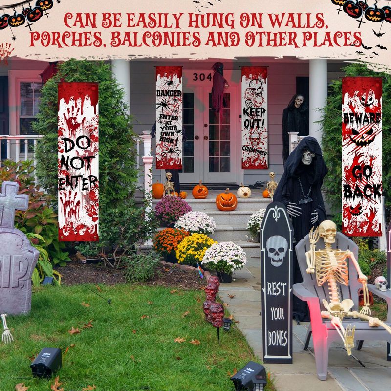 VIKAMA Halloween Porch Door Co - Halloween Skeleton Decoration review and price
