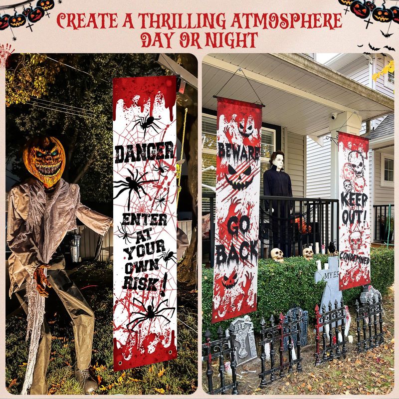 VIKAMA Halloween Porch Door Co - Halloween Skeleton Decoration review and price