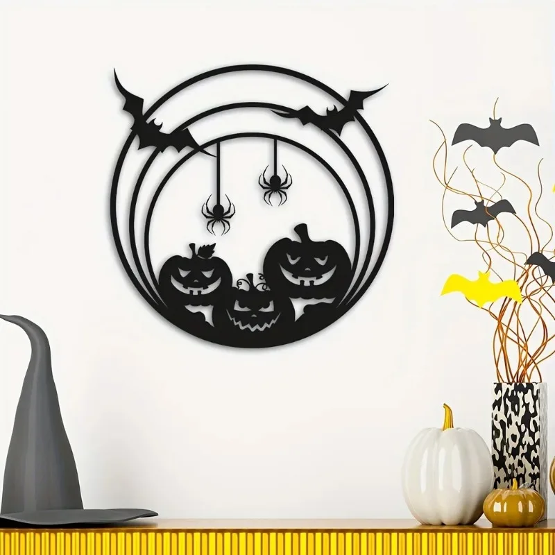Halloween Metal Wall Art Pumpk - Spider Web Halloween Decoration review and price