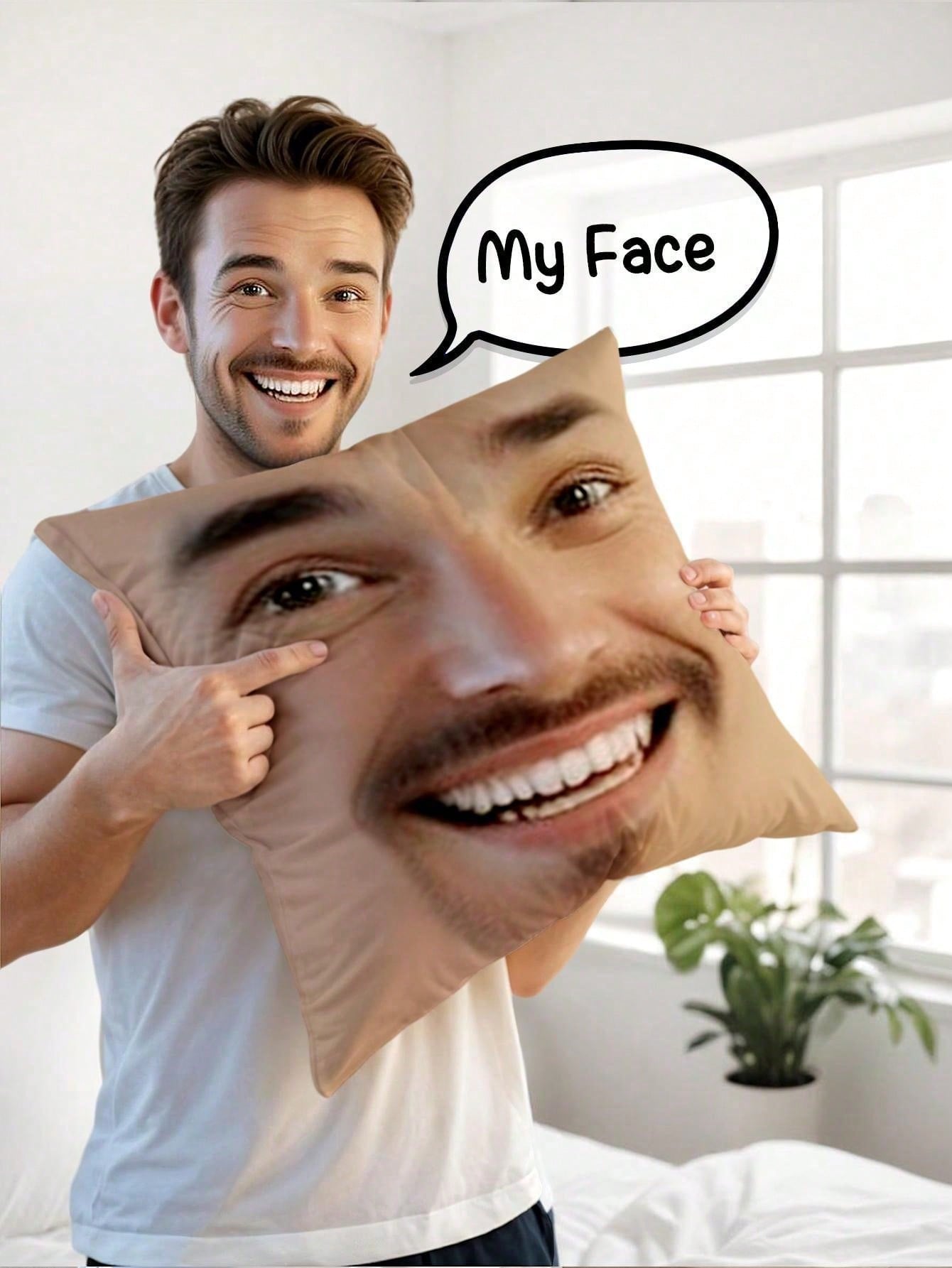 1pc Custom Face Square Pillow  - Halloween Party Supplies review and price