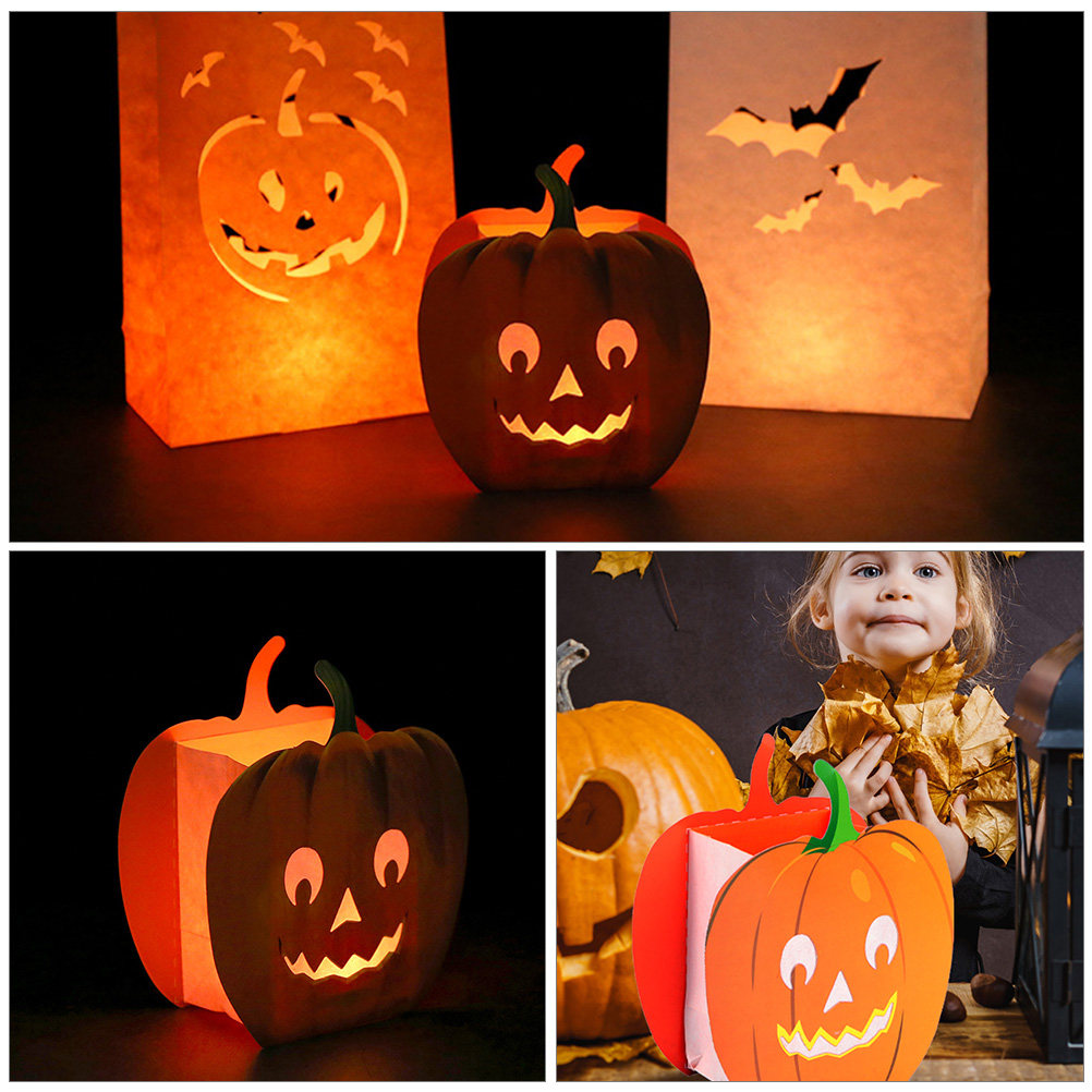 12Pcs Pumpkin Bags Hollow Out  - Pumpkin Lantern Halloween review and price