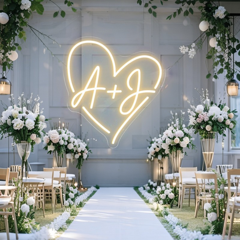 Custom Initials Heart LED Neon - Halloween Party Supplies review and price