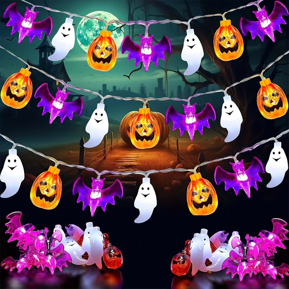 Cute Pumpkin Bat Ghost Hallowe - Halloween Led String Lights Orange review and price