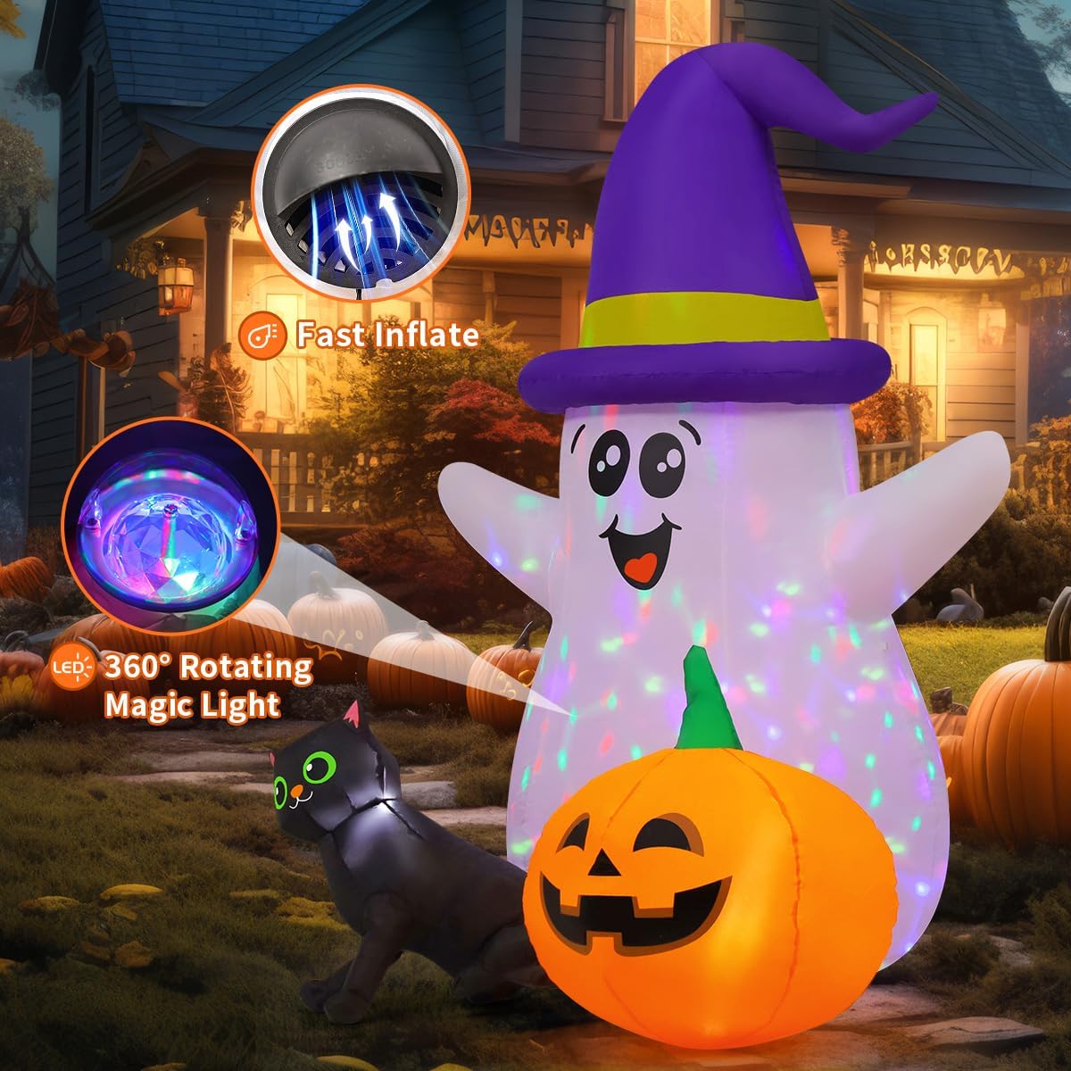 5 Feet Halloween Inflatables G - Halloween Pumpkin Decor Led review and price