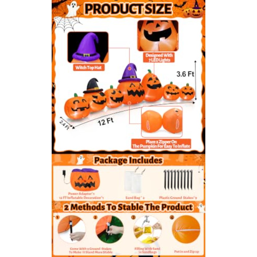 Outdoor Halloween inflatable p - Halloween Pumpkin Decor Led review and price
