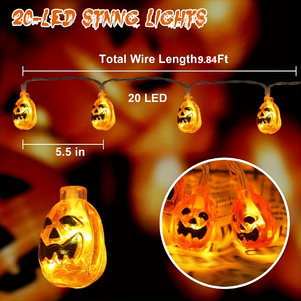 59/118in 10/20LEDs Smiling Pum - Halloween Led String Lights Orange review and price