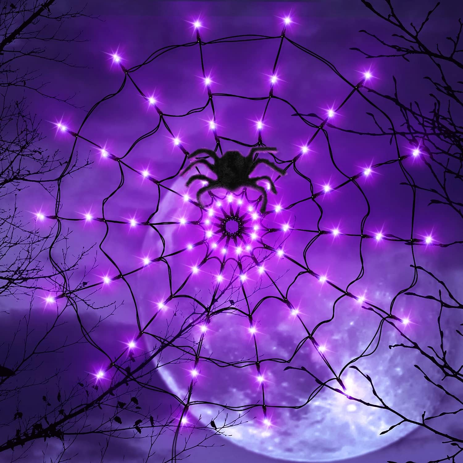 Halloween LED Light String Gho - Spider Web Halloween Decoration review and price