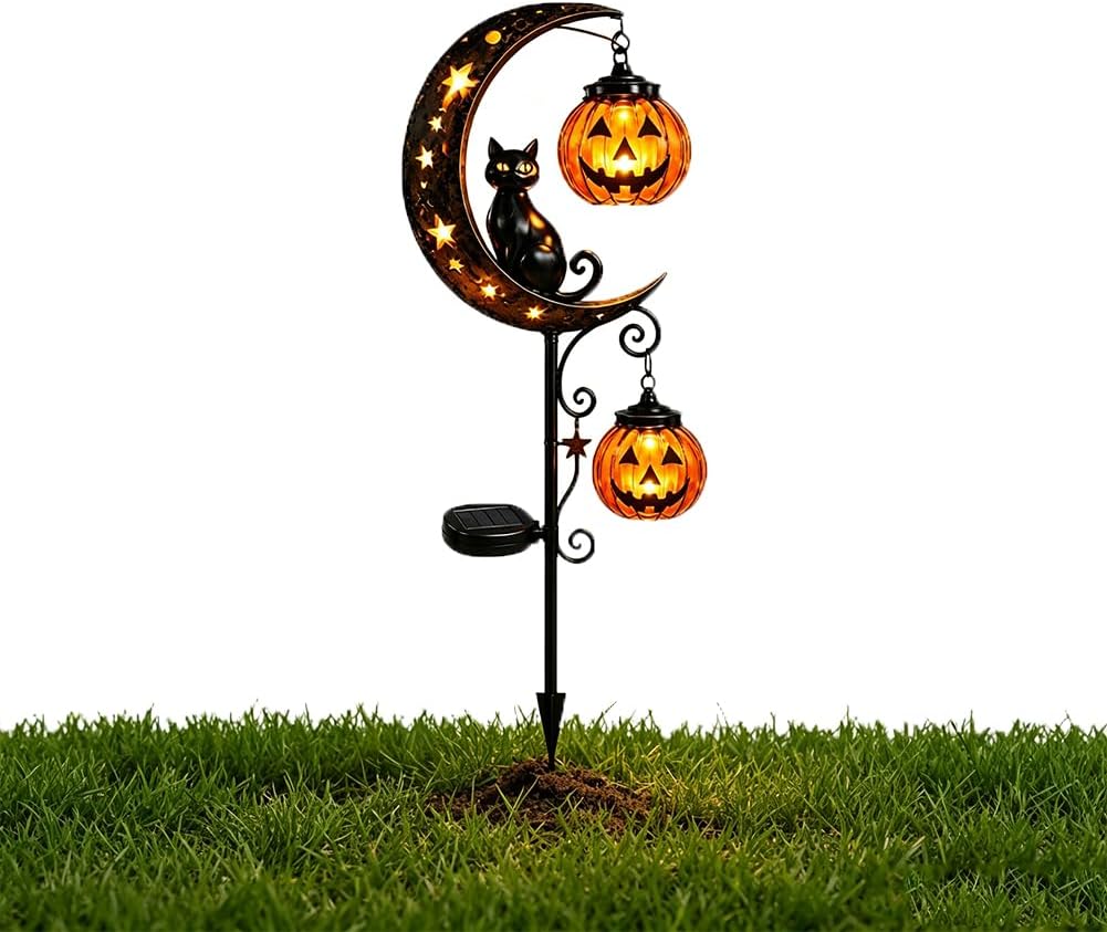 Solar Halloween Black Cat Pump - Pumpkin Lantern Halloween review and price