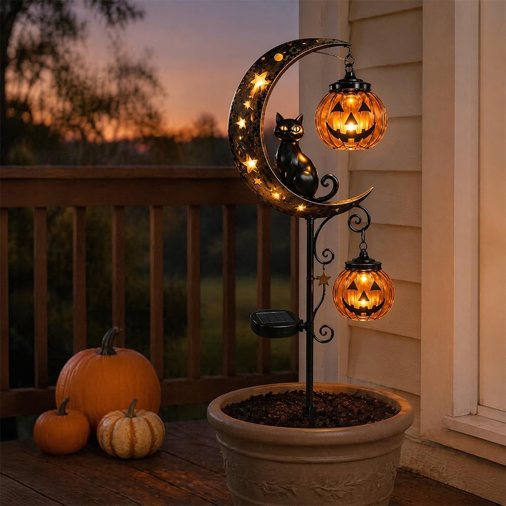 Solar Halloween Black Cat Pump - Pumpkin Lantern Halloween review and price