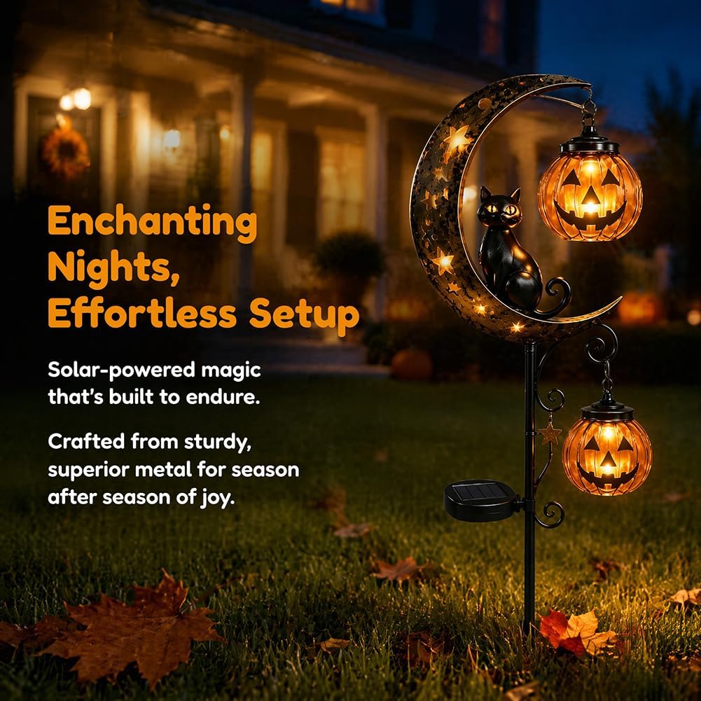 Solar Halloween Black Cat Pump - Pumpkin Lantern Halloween review and price
