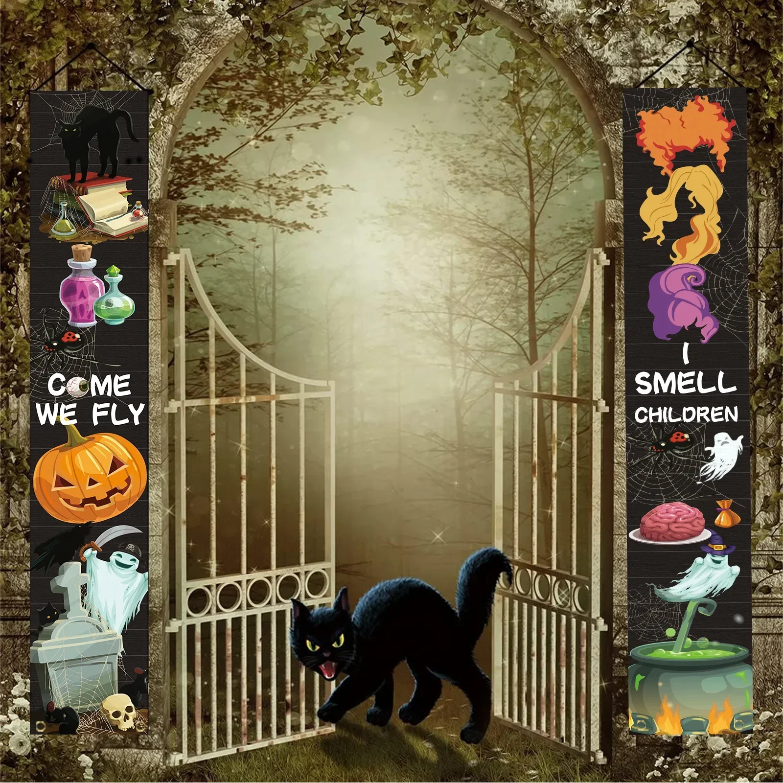 Halloween Pumpkin Couplet Horr - Spider Web Halloween Decoration review and price