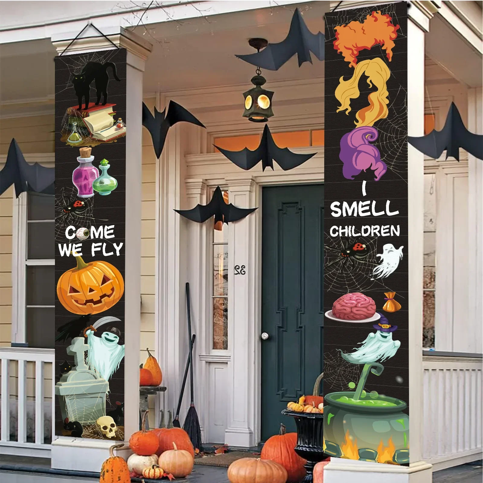 Halloween Pumpkin Couplet Horr - Spider Web Halloween Decoration review and price