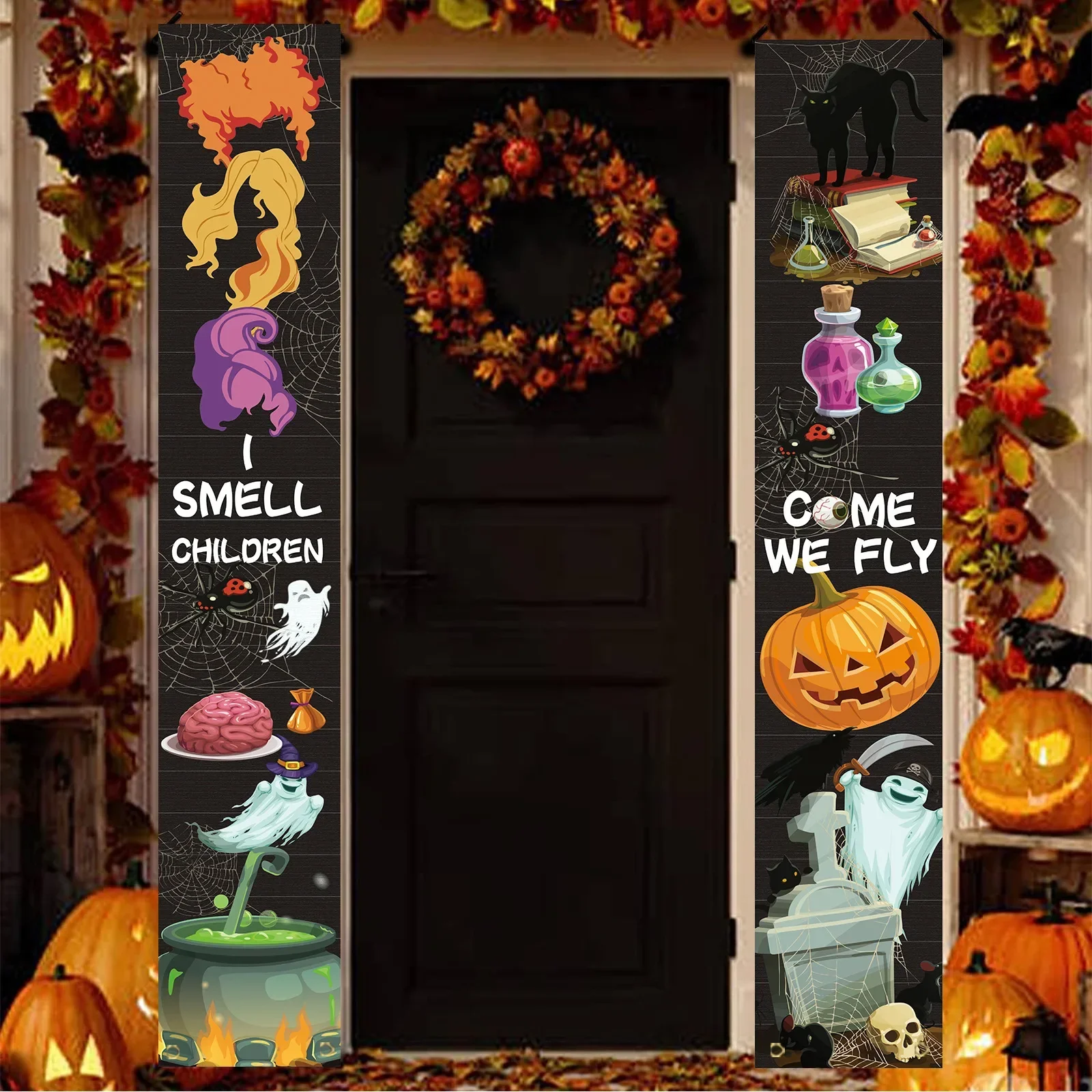 Halloween Pumpkin Couplet Horr - Spider Web Halloween Decoration review and price