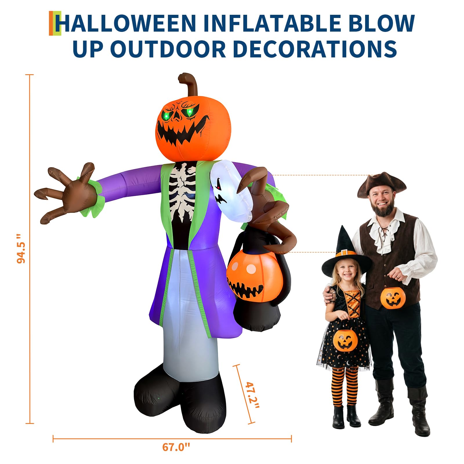 8ft Lighted Halloween Inflatab - Pumpkin Lantern Halloween review and price